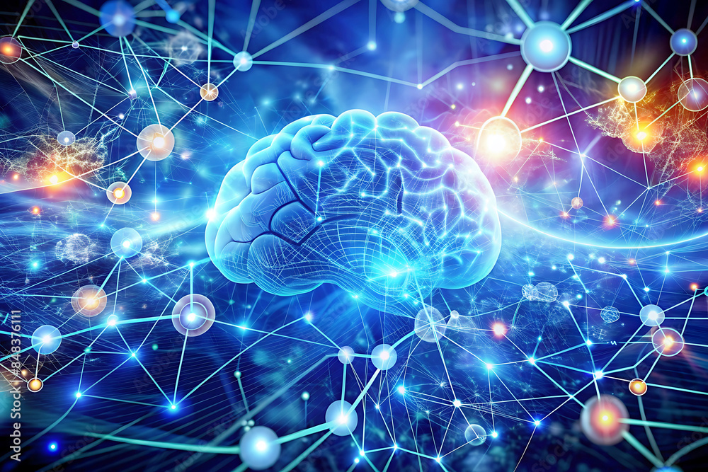 Abstract Science and Technology Background Network of Connections and Neural Links