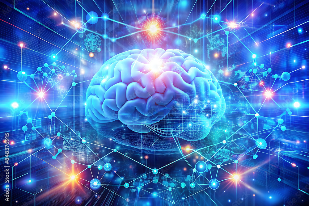 Abstract Science and Technology Background Network of Connections and Neural Links Abstract Science and Technology Background Network of Connections and Neural Links