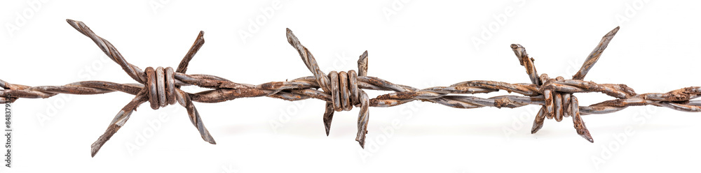 Barbed wire isolated on white Barbed wire isolated on white