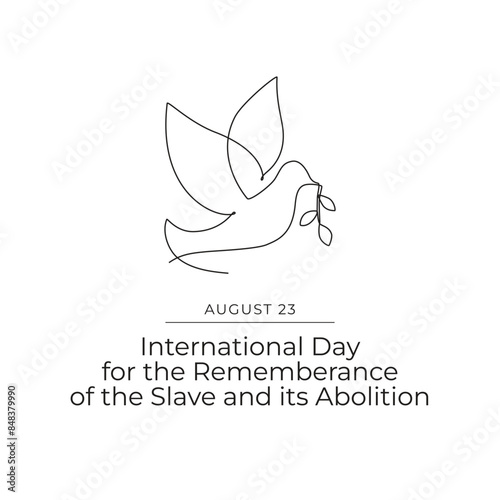 International Day for the Remembrance of the Slave Trade and its Abolition line art. continuous line. eps 10.