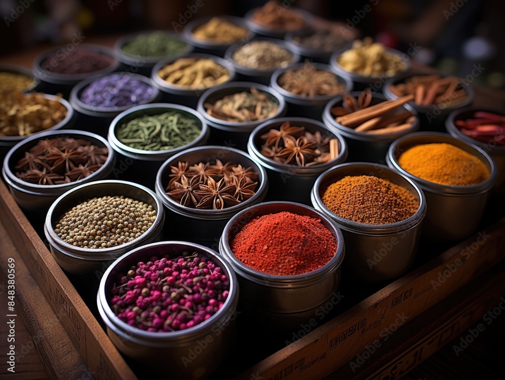 spices in a market spices in a market