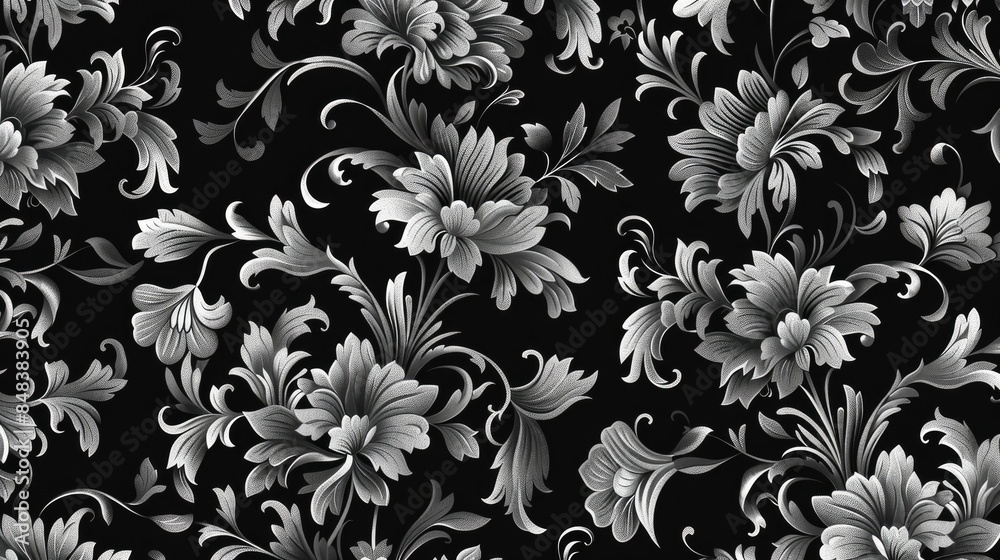 Monochrome seamless pattern for wallpaper designs fabrics and more Monochrome seamless pattern for wallpaper designs fabrics and more