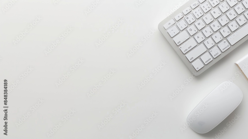Computer keyboard and mouse on white office desk Computer keyboard and mouse on white office desk