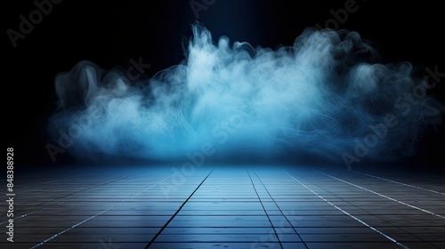 Abstract background with blue smoke photo