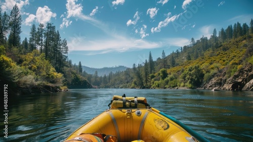 rafting with gear on american river calif photo