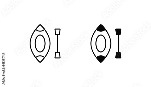 Kayak icon design with white background stock illustration