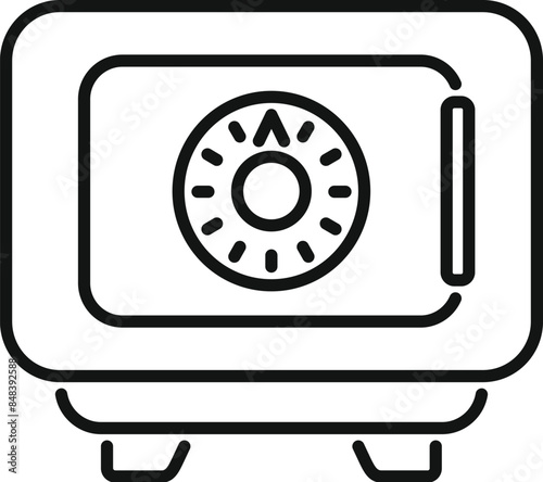 Simple line icon of a safe deposit box, emphasizing security and protection