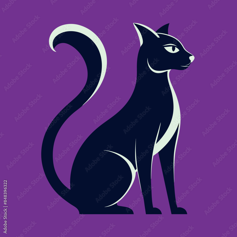 black and white cat silhouette vector illustration black and white cat silhouette vector illustration