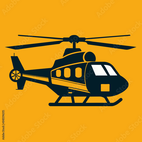 helicopter in flight vector illustration 
