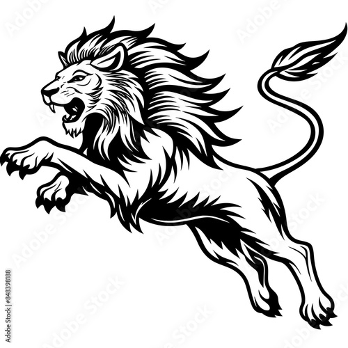 lion silhouette vector illustration photo