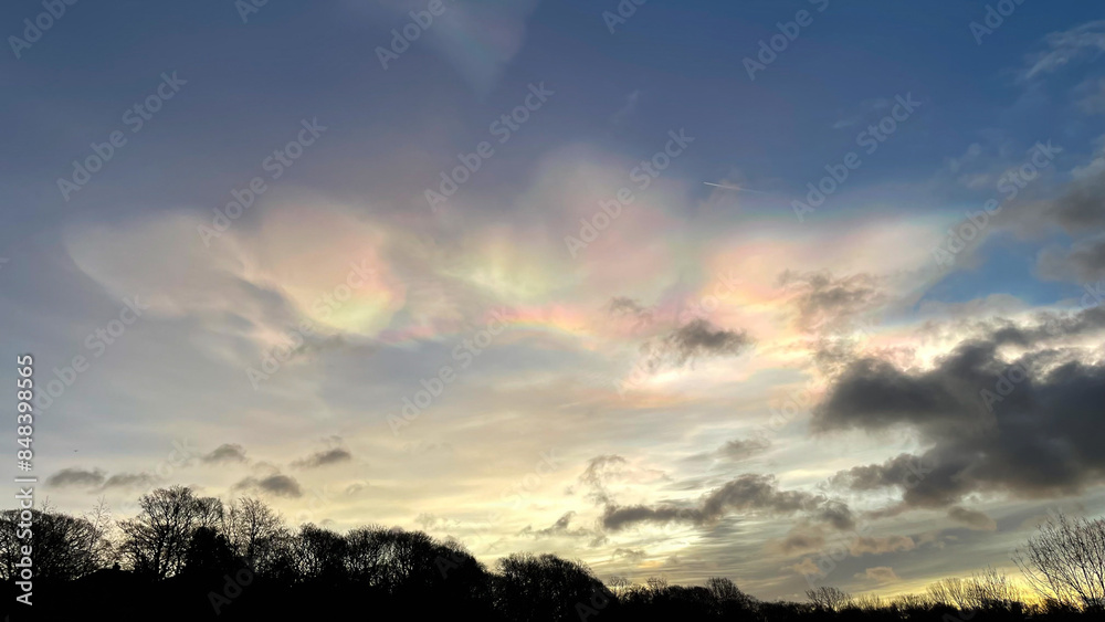 nacreous pearlescent iridescent clouds in the sky nacreous pearlescent iridescent clouds in the sky