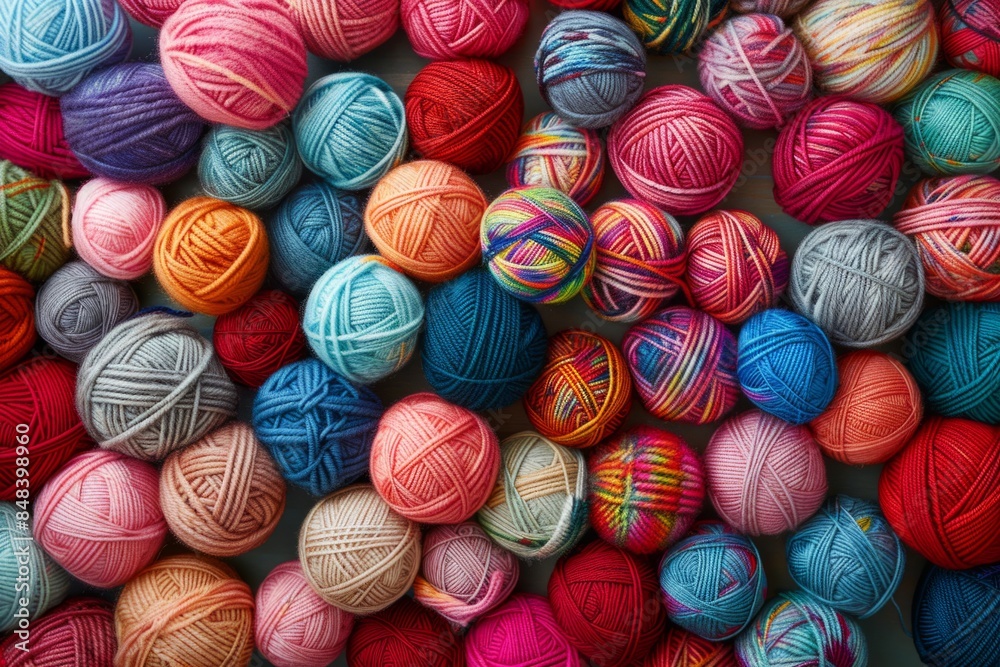 Many colorful balls of wool background texture Many colorful balls of wool background texture