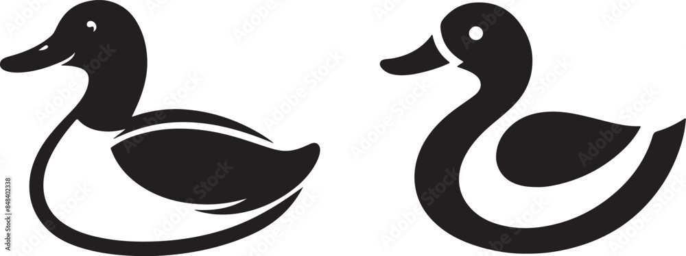 Fototapeta premium Duck silhouette vector illustration