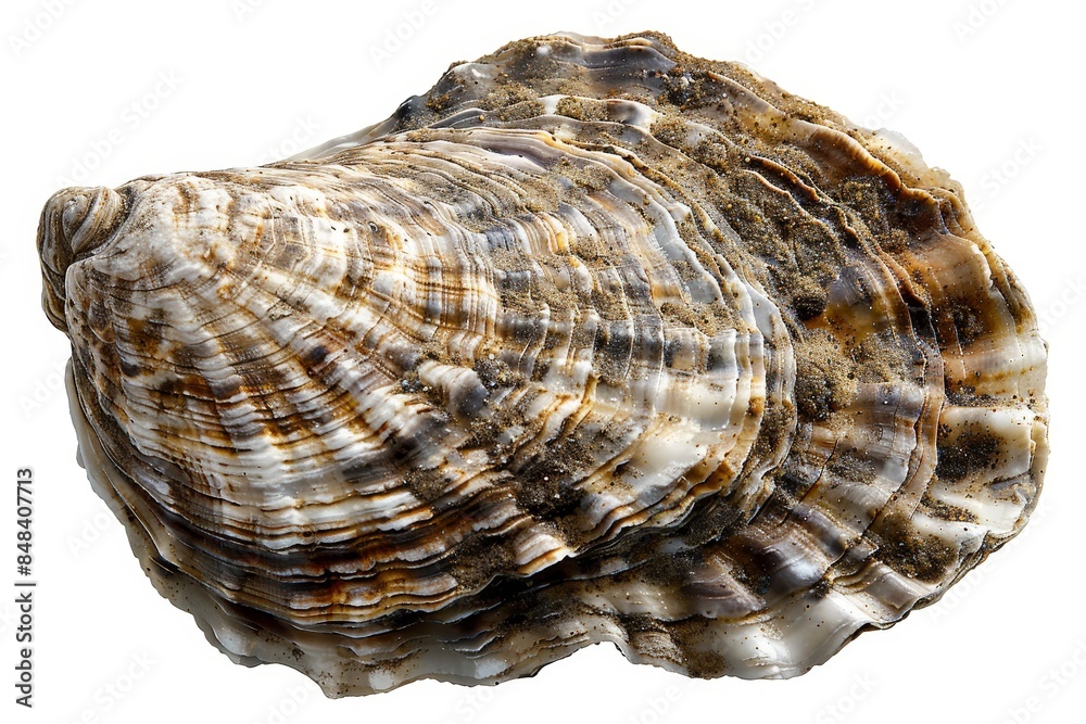Close-up of a beautiful, detailed seashell isolated on a white background, showcasing its intricate patterns and natural textures, white background Close-up of a beautiful, detailed seashell isolated on a white background, showcasing its intricate patterns and natural textures, white background
