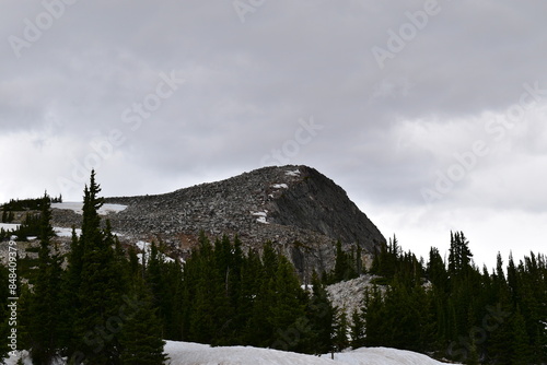 Snowy mountainside around Medicine Bow peak and Lake Marie in Medicine Bow-Routt National Forest photo
