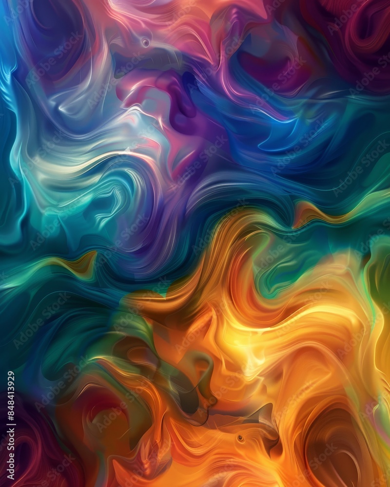 Fototapeta premium Colorful abstract art in various hues.