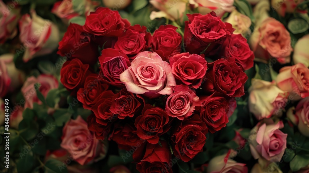 Obraz premium Roses compose the heart