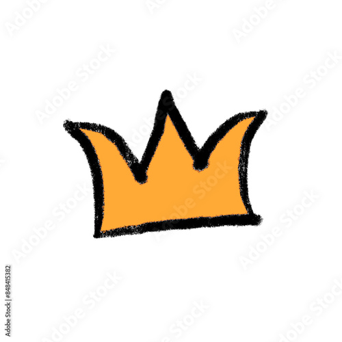 illustration of a cute and simple transparent gold crown PNG