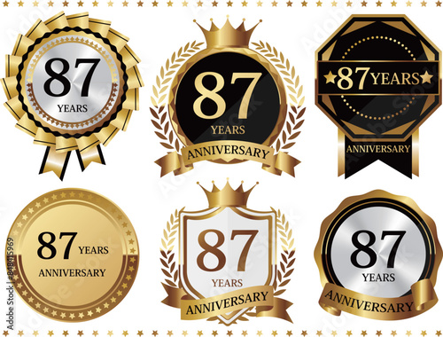 高級感のある87周年記念のエンブレムセット