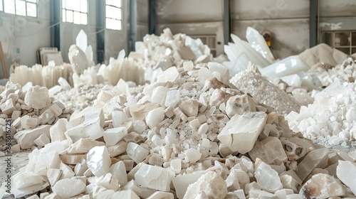 Raw Quartz Piles in Silicon Processing Plant