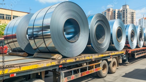 Metal Coil Transportation at Industrial Site