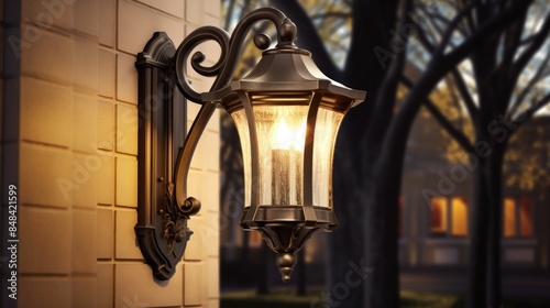 old street lamp on the wall