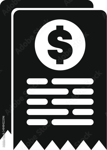 This simple icon represents a payment receipt, ideal for projects related to finance and commerce © anatolir