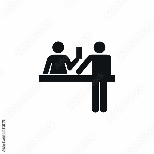 reception check in check out icon