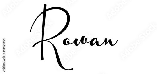 Rowan- colore nero - parola nome scritta  - ideale per websites, presentazioni, biglietti, banners,  sweatshirt, stampe, cricut, silhouette, sublimazioni, etichette, adesivi, tag