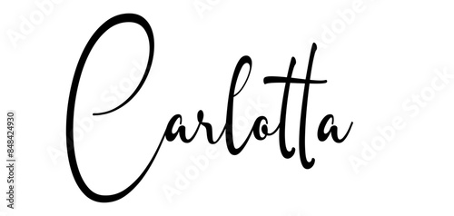 Carlotta - colore nero - parola nome scritta  - ideale per websites, presentazioni, biglietti, banners,  sweatshirt, stampe, cricut, silhouette, sublimazioni, etichette, adesivi