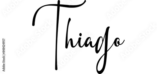Thiago - colore nero - parola nome scritta  - ideale per websites, presentazioni, biglietti, banners,  sweatshirt, stampe, cricut, silhouette, sublimazioni, etichette, adesivi