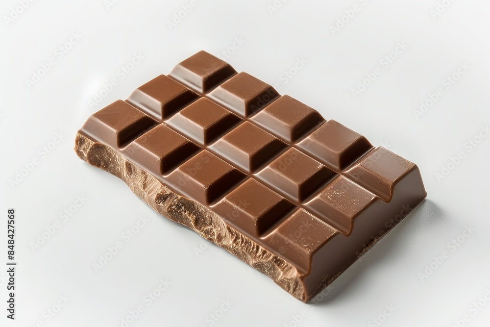 A chocolate bar isolated on a white background. A chocolate bar isolated on a white background.