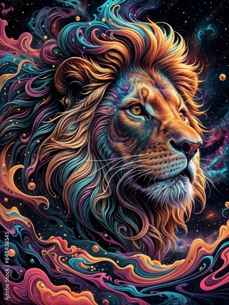faccia di un leone colorata faccia di un leone colorata