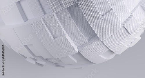 Fototapeta Naklejka Na Ścianę i Meble -  3d render of abstract deatailed shape. Dynamic futuristic background.