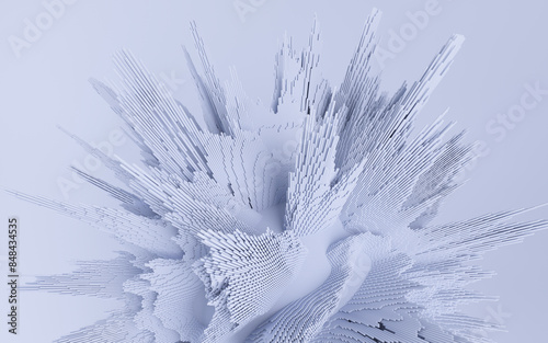 Fototapeta Naklejka Na Ścianę i Meble -  3d render of abstract detailed shape. Dynamic futuristic background.