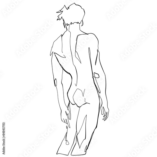single line drawing of a man