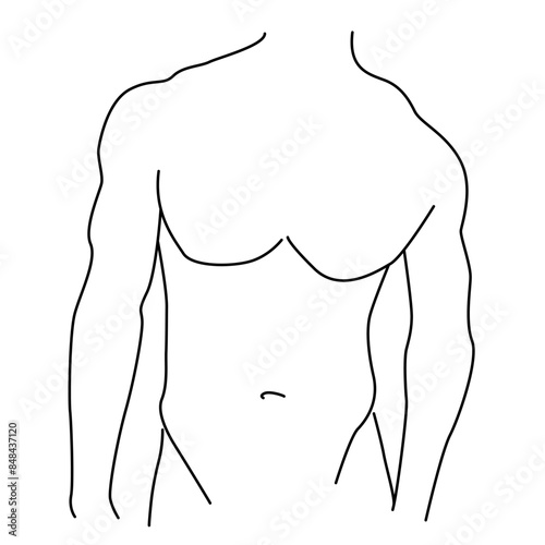 a one-line drawing of a man's torso