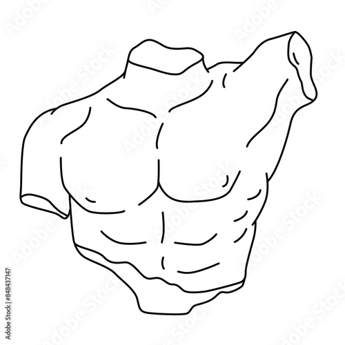 a one-line drawing of a man's torso