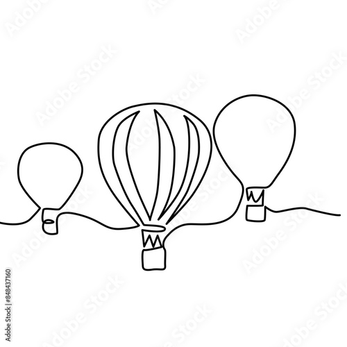 balloons drawn in a single line