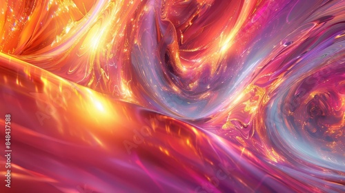 Abstract Liquid Swirl in Red, Orange, and Blue