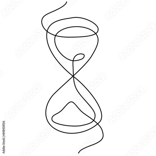 an hourglass with a single line drawn on it