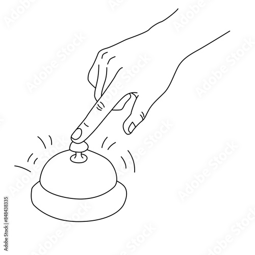 hand presses the bell