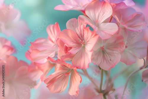 Detailed view of pink geranium blossoms © Areesha