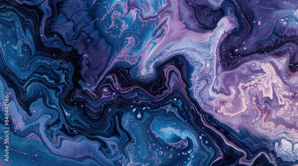 Fototapeta premium Abstract marble effect created with acrylic paints Textured marbling art with rippled patterns