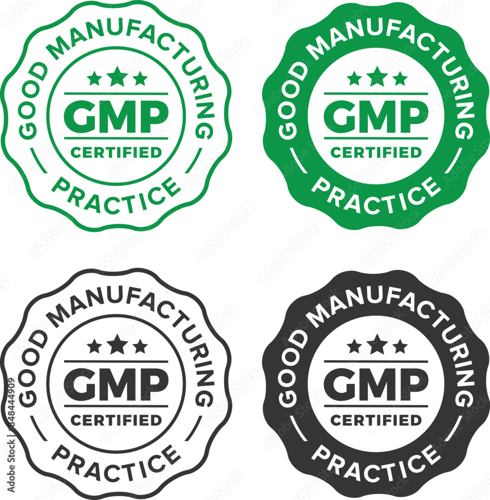 GMP (Good Manufacturing Practice) certified round stamp on white background - Vector GMP (Good Manufacturing Practice) certified round stamp on white background - Vector