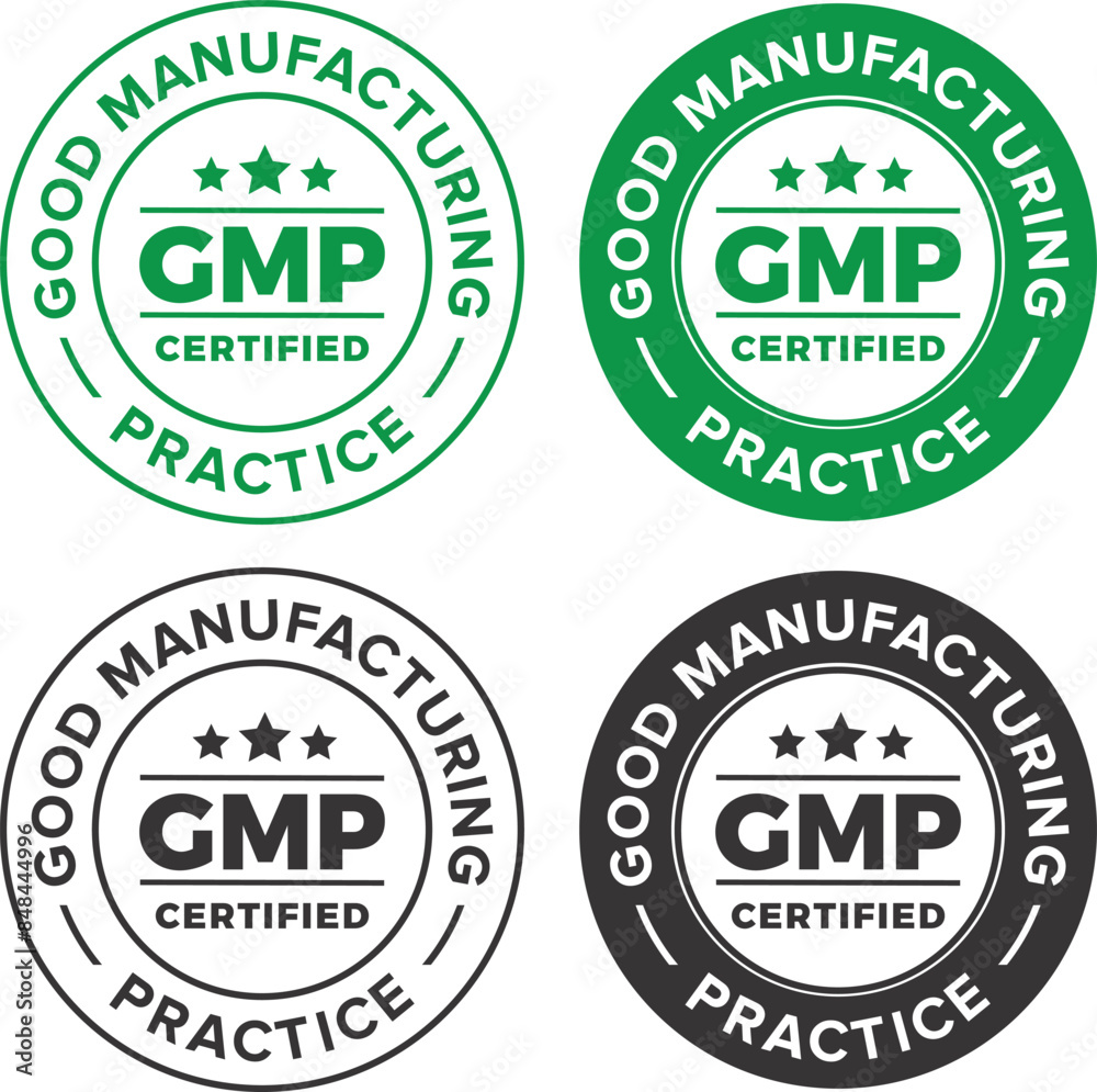 GMP (Good Manufacturing Practice) certified round stamp on white background - Vector GMP (Good Manufacturing Practice) certified round stamp on white background - Vector