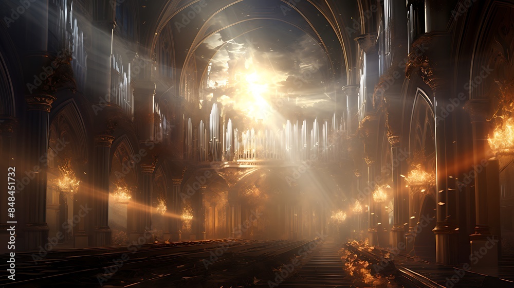 majestic cathedral bathed in divine light majestic cathedral bathed in divine light