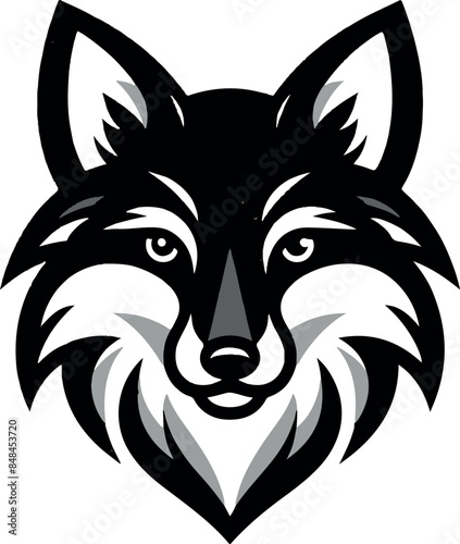 wolf head icon Silhouette Vector 