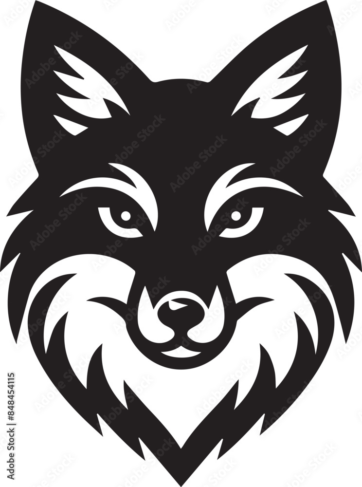 wolf head icon Silhouette Vector wolf head icon Silhouette Vector