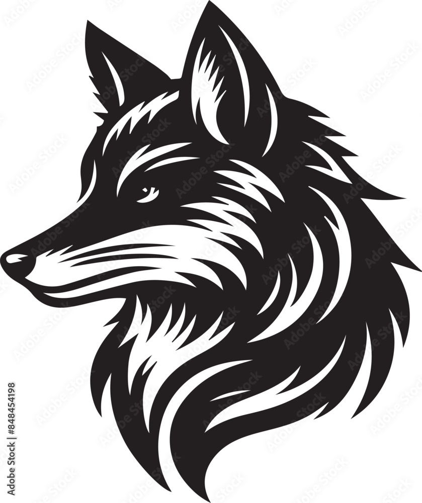 wolf head icon Silhouette Vector wolf head icon Silhouette Vector